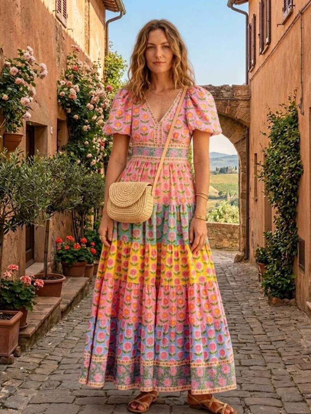 💕Pink City Prints Rainbow Mix Zizi Dress💕